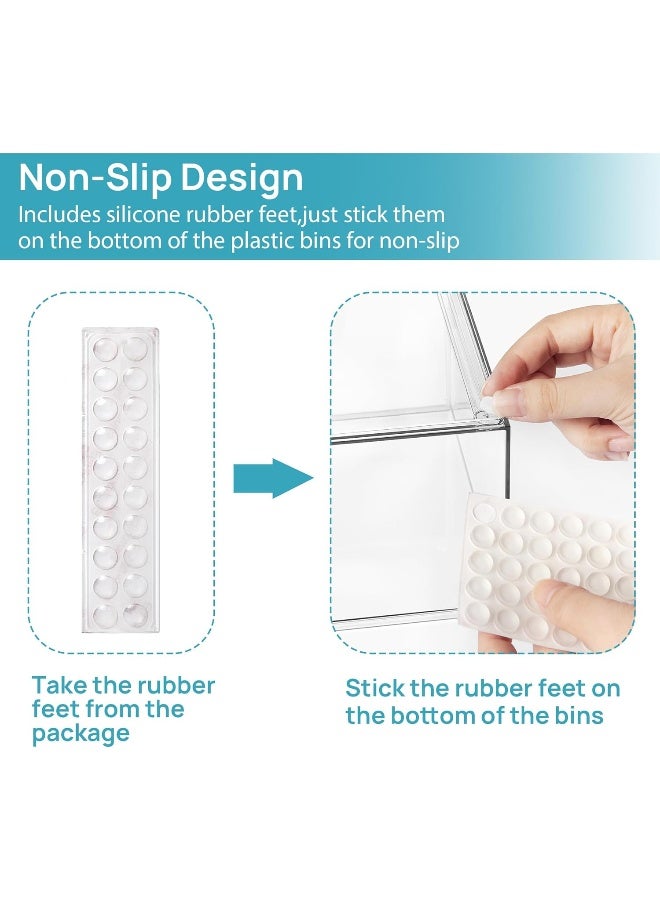 هوم كير 2 Pack Clear Plastic Stackable Makeup Organizer Drawers, 4.4'' Tall Acrylic Bathroom Bins for Vanity, Undersink, Kitchen Cabinets, Pantry Organization and Storage CLEAR - Image 2