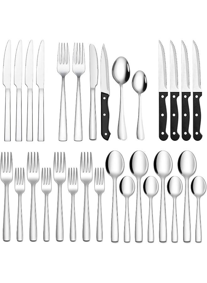 Home Care 24-Piece Silverware Set for 4, Stainless Steel Flatware Cutlery Set, Kitchen Utensils Set, Tableware Set For Home Kitchen Restaurant Hotel, Includes Knives Forks Spoons, Dishwasher Safe Silver - Image 1