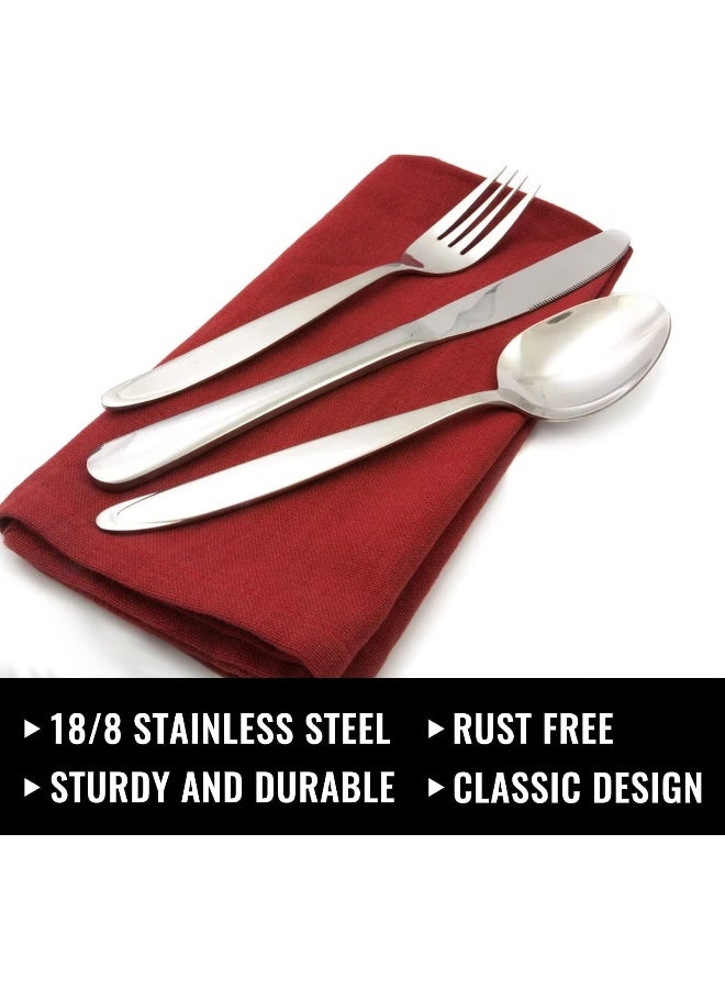 Home Care 24-Piece Silverware Set for 4, Stainless Steel Flatware Cutlery Set, Kitchen Utensils Set, Tableware Set For Home Kitchen Restaurant Hotel, Includes Knives Forks Spoons, Dishwasher Safe Silver - Image 4