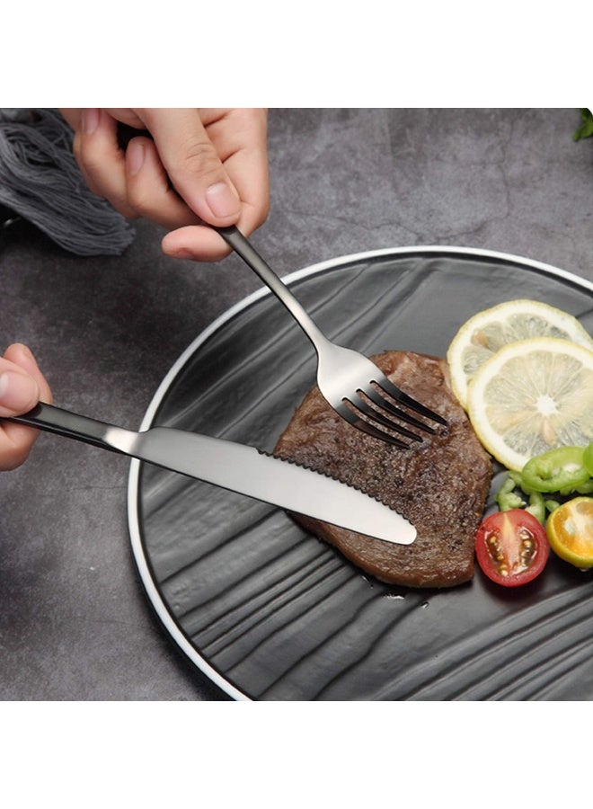 Home Care Heywood Portable Travel Utensils Set with Case 18/8 Stainless Steel Black Silverware Sets Include Knife Fork and Spoon with Case Reusable Utensil Set for Lunch Box and Camping Black - Image 3