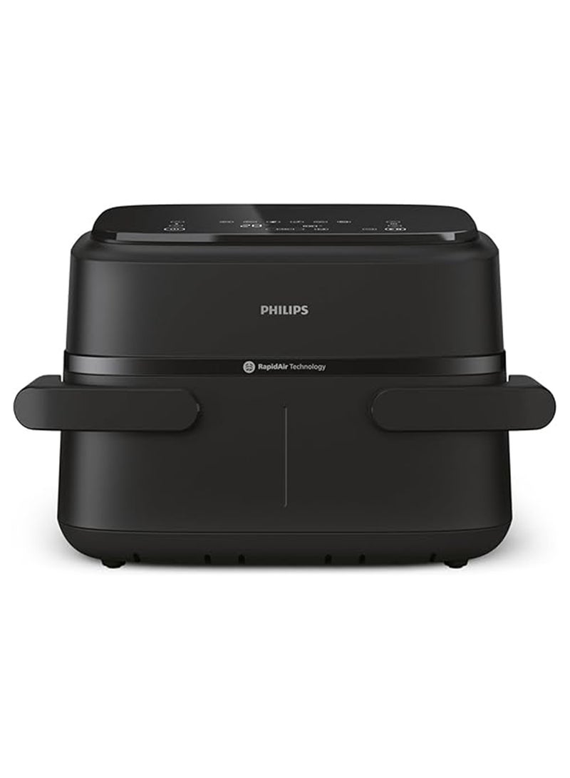 فيليبس Philips 1000 series FlexDrawer Dual Basket Air Fryer,detachable tray divider,HomeID app,With 6 presets and 10 cooking methods-NA150/09 7.1 L 2450 W NA150/09 black - Image 1