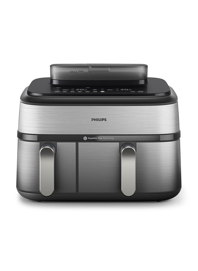 فيليبس قلاية هوائية فيليبس 5000 سلسلة بسلتين مع وظيفة البخار، سعة 9 لتر، 12 إعداد و19 طريقة مختلفة للطهي، تذكير بالاهتزاز لطهي أفضل، تنظيف بالبخار - NA555/09 - Image 1