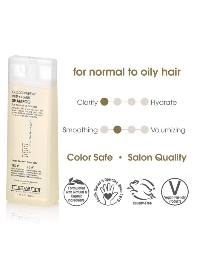 Giovanni ECO CHIC Golden Wheat Deep Cleanse Shampoo - Shampoo for Oily hair, Deep Cleansing With Botanical Oils, Helps Encourages Volume And Shine, Color Safe - Spearmint Oil + Aloe Vera, 8.5 oz  - Image 4