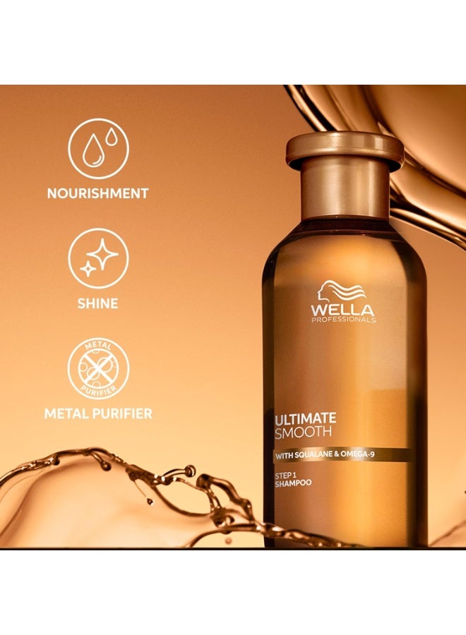 ويلا شامبو ألتيميت سموذ للشعر الجاف، الباهت والمجعد | لللمعان والنعومة | مع سكوالان وأوميغا 9 | آمن للألوان - Image 3