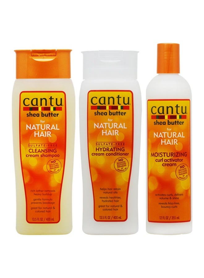 Cantu Shea Butter Shampoo + Hydrating Conditioner + Curl Activator Cream "SET" for Natural Hair 