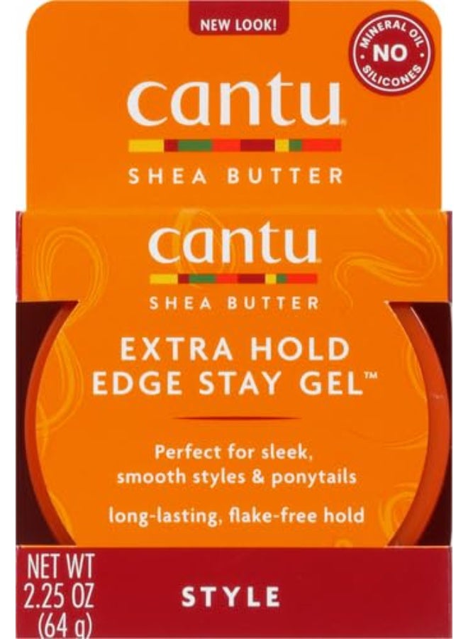 Cantu Extra Hold Edge Stay Gel with Shea Butter, Packaging May Vary Pack of 2 Size: 2.25 Ounce (Pack of 2) - Image 2