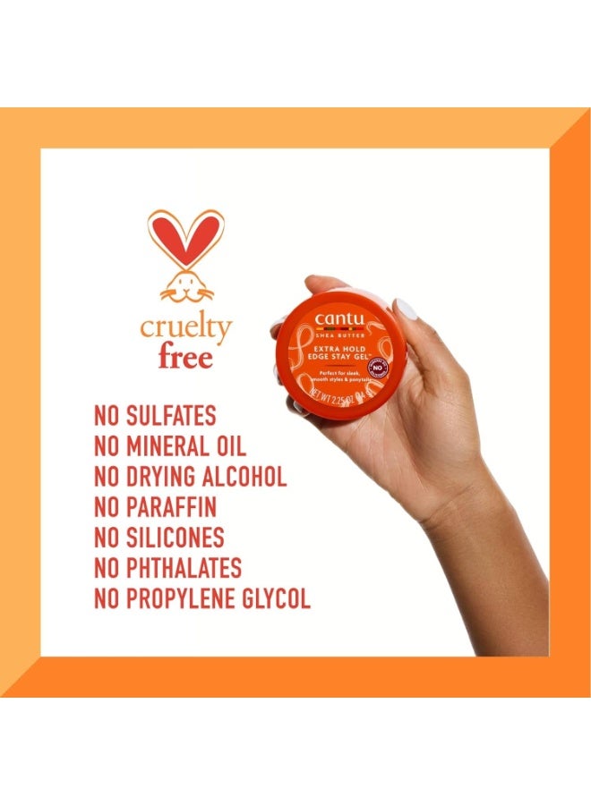 Cantu Extra Hold Edge Stay Gel with Shea Butter, Packaging May Vary Pack of 2 Size: 2.25 Ounce (Pack of 2) - Image 3