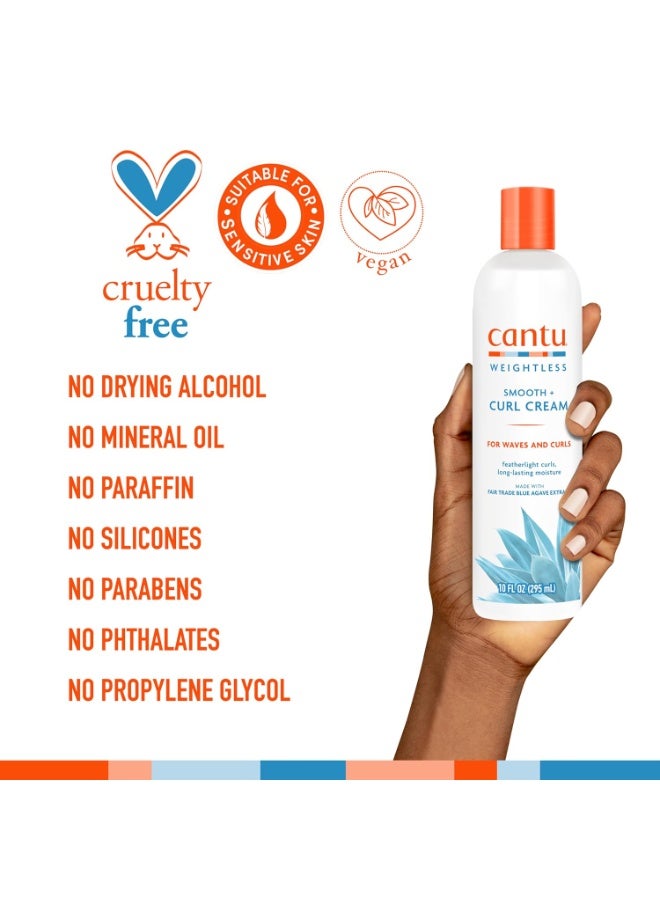 Cantu Weightless Smooth + Curl Cream, 10 fl oz - Image 1