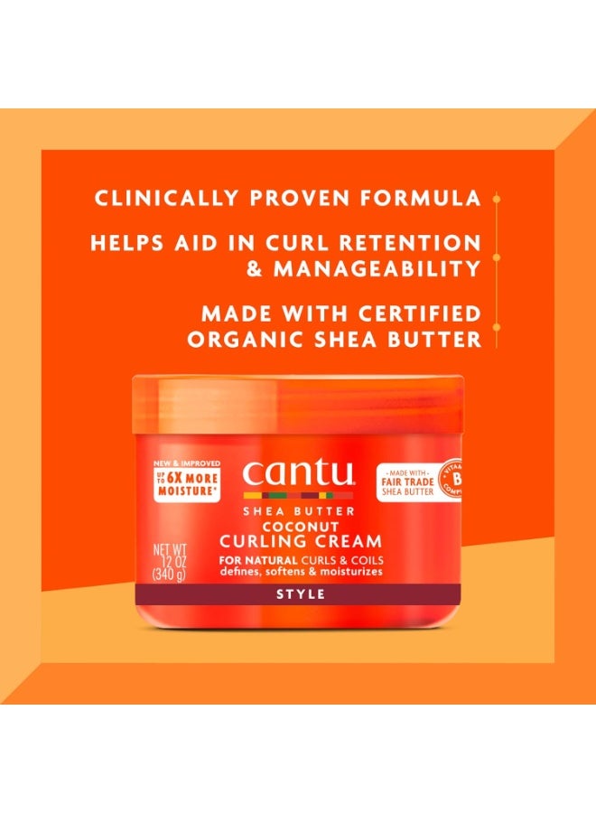 Cantu Coconut Curling Cream for Natural Hair with Pure Shea Butter, 12 oz (Pack of 2)  - Image 2