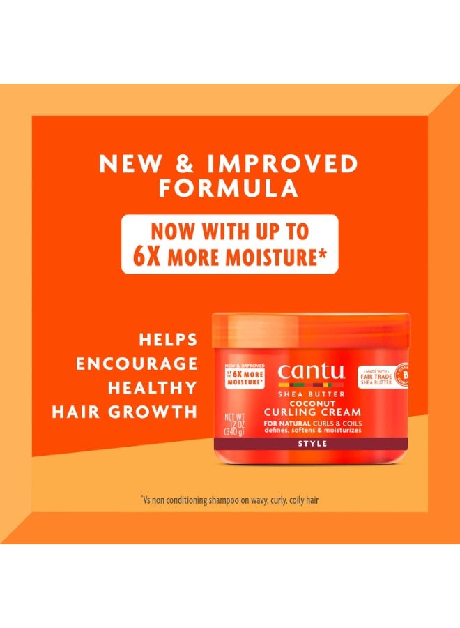 Cantu Coconut Curling Cream for Natural Hair with Pure Shea Butter, 12 oz (Pack of 2)  - Image 3