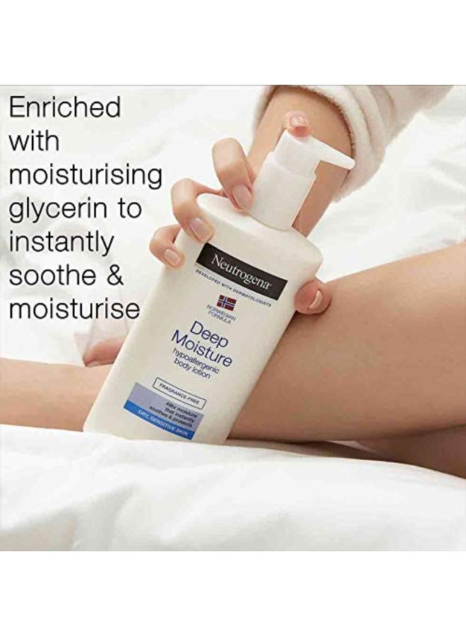 نيوتروجينا Norwegian Formula Deep Moisture Hypoallergenic Body Lotion For Dry Skin - Size: 13.53 Fl Oz (Pack of 3)ounce - Image 2