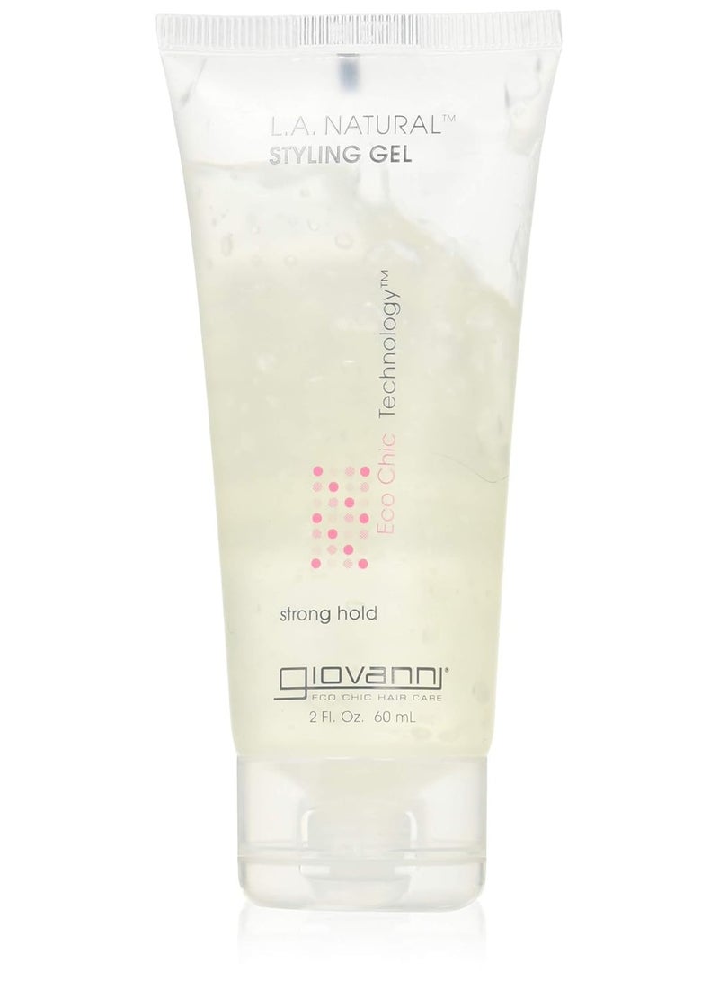 Giovanni COSMETICS L.A. Natural Styling Gel - Strong Hold, Eco Chic Technology, Grapefruit seed extract, Aloe Vera leaf juice, Vitamins & Minerals, Nourish Your Hair, Frizz-Free - 2 Oz