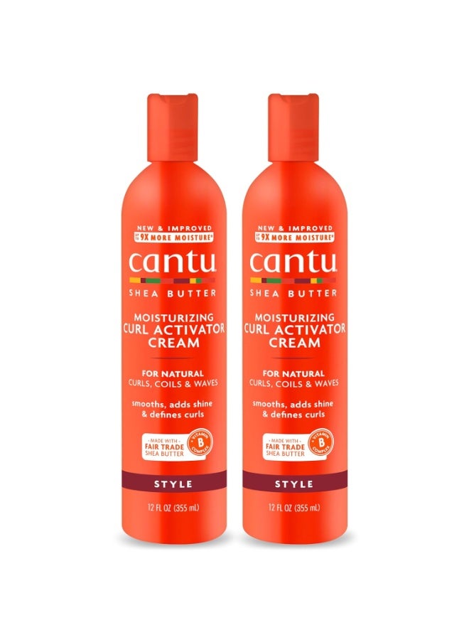 Cantu Moisturizing Curl Activator Cream for Natural Hair with Pure Shea Butter, 12 fl oz (Pack of 2) - Image 1
