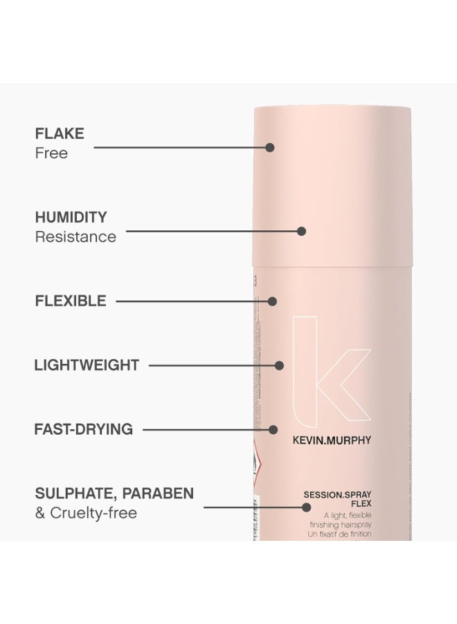 كيفن مورفي SESSION.SPRAY FLEX - Flexible Finishing Hair Spray - For All Hair Types - Lightweight Hold - Humidity Resistant Hair Care - 11.4 fl oz - Image 3