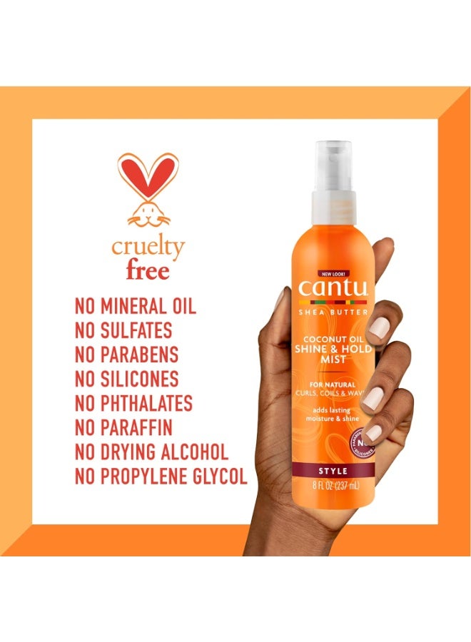 Cantu Coconut Oil Shine & Hold Mist with Shea Butter for Natural Hair, 8 fl oz  - Image 3