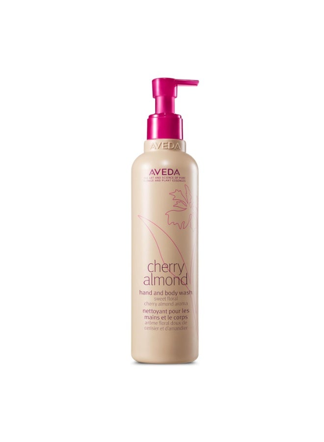 AVEDA Cherry Almond Hand & Body Wash |with Sweet Almond Oil, Cherry Blossom Extract | Sweet Floral Aroma of Tonka Bean, Certified Organic Orange, Ylang Ylang | 97% Naturally Derived* Style: 8.5 Fl Oz - Full SizeFluid Ounce - Image 1