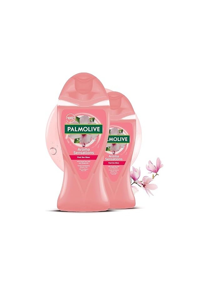 بالموليف غسول الجسم عطر الأحاسيس اشعر بالتوهج مع ملح البحر الميت وهلام الاستحمام ماغنوليا 500 + 250 مل