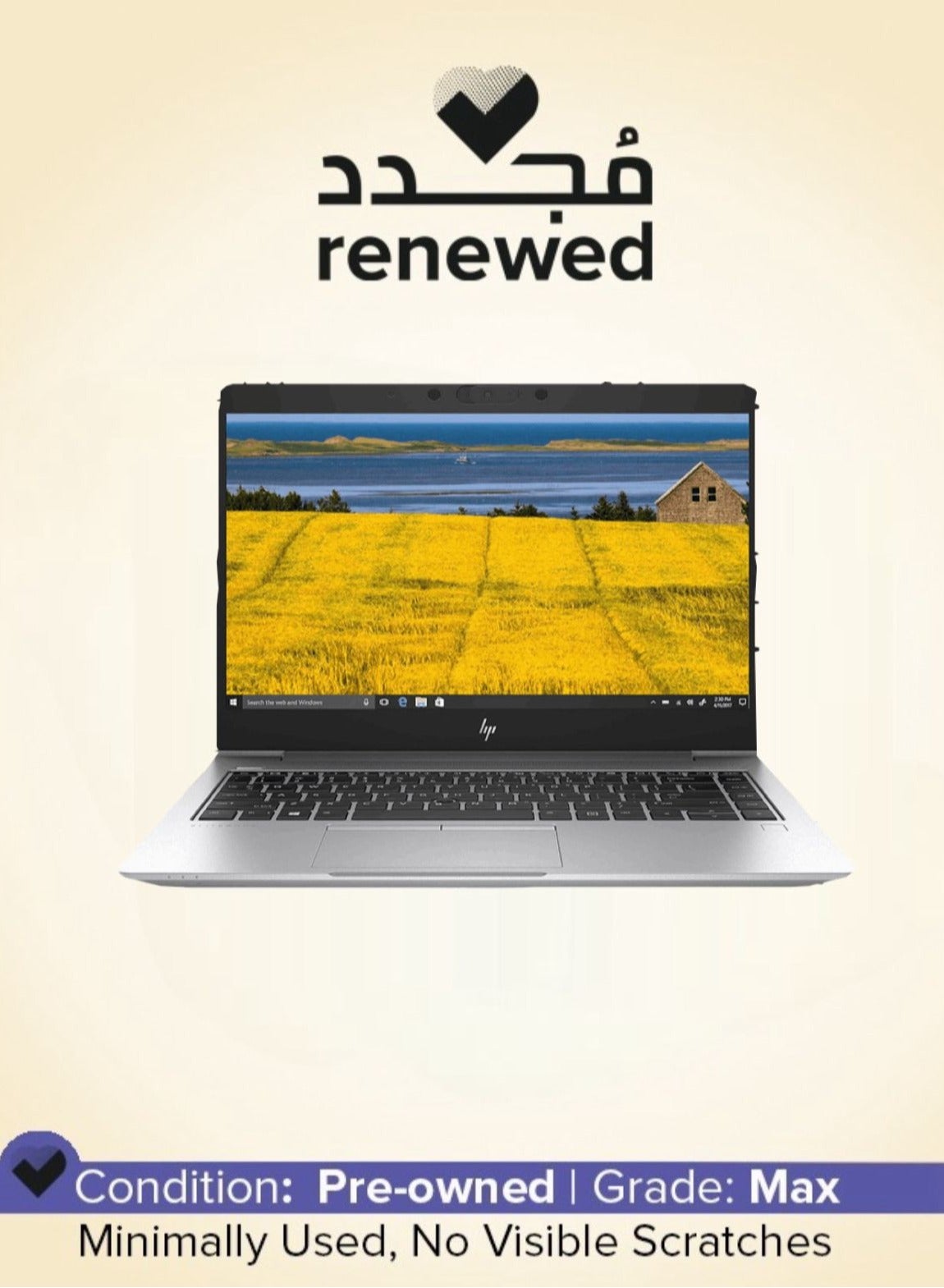 Renewed HP Elitebook 745 G6 Laptop – 14" FHD, R5-3500, 16GB RAM, 256GB SSD, AMD 2G - English Silver