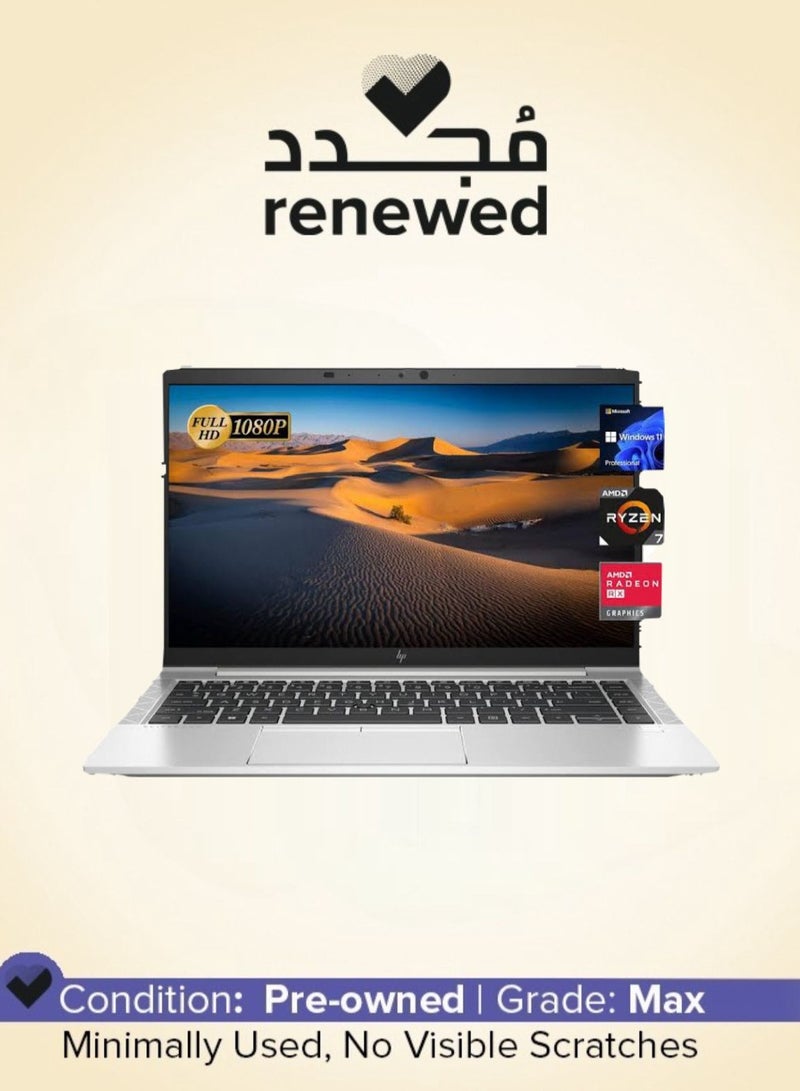 HP Renewed HP Elitebook 845 G8 Laptop with 14 Inch Full HD / Ryzen 5-5650 11th / ram 16 Gb/ 256 Gb SSD / Silver English silver  - Image 1