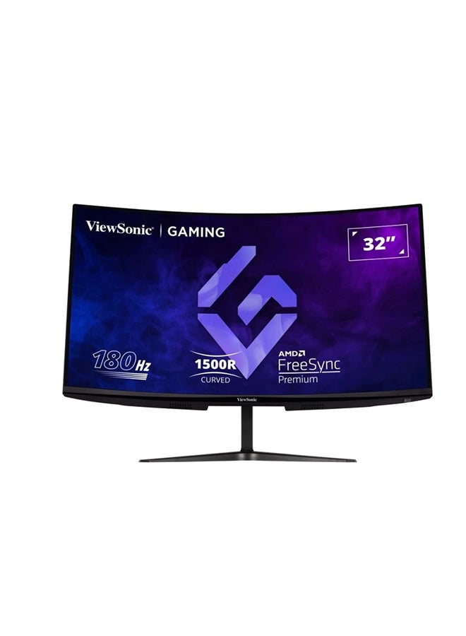 فيوسونيك شاشة ألعاب منحنية 32 بوصة FHD 180Hz 1500R، زمن استجابة 1 مللي ثانية، AMD FreeSync™ Premium، تباين ديناميكي ضخم، مكبرات صوت مزدوجة 2 واط، تقنية العناية بالعين، وضع ECO - Image 3