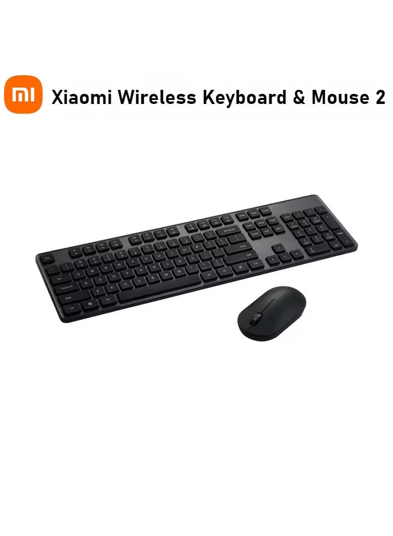 Xiaomi Wireless Keyboard And Mouse Set 2 Office Keyboard 104 keys 2.4GHz USB Receiver Mouse Portable For PC Computer - Black - Image 1