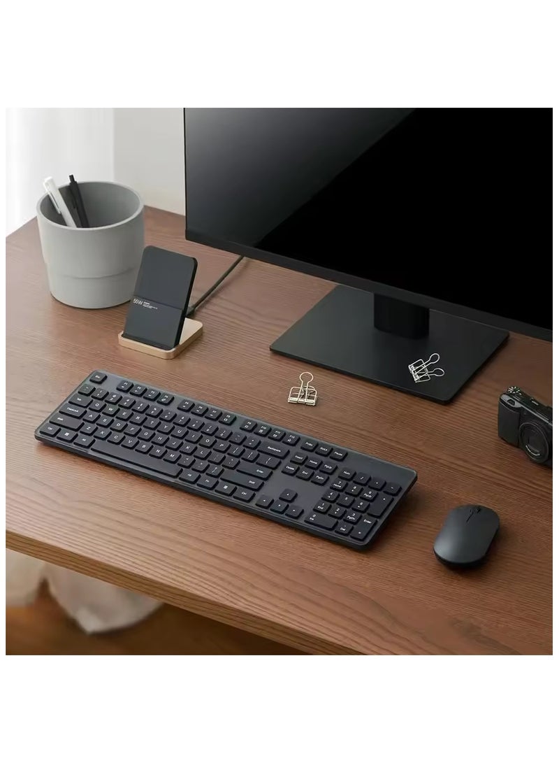 Xiaomi Wireless Keyboard And Mouse Set 2 Office Keyboard 104 keys 2.4GHz USB Receiver Mouse Portable For PC Computer - Black - Image 4