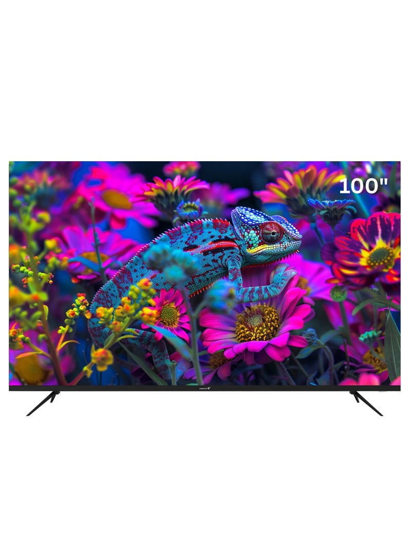 VIDEOCON 100 Inch QLED WebOS Hub Smart TV | 4K UHD | Magic Remote, Dolby Audio, Bluetooth, Apple AirPlay | A+ Grade Panel | Free Wall Mount – E100QLWO1100 E100QLWO1100 Black  - Image 1