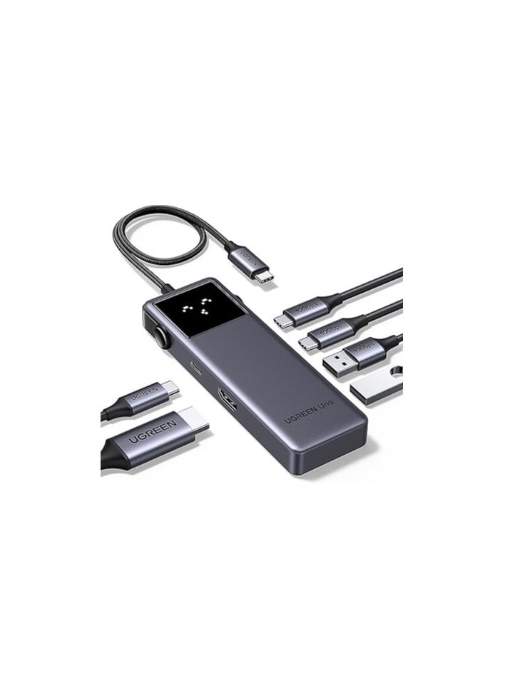 يو جرين Uno 6 IN 1 USB-C HUB 4K60Hz PD100W 10Gbps USB3.2 Splitter Adapter for Laptop Macbook Pro Air USB Expander Docking Station Gray - Image 1