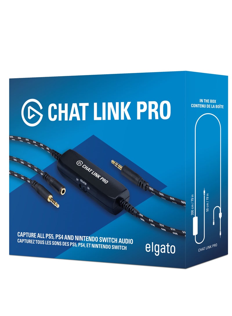 إلجاتو شات لينك برو - محول صوتي، لجهاز PS5، PS4، نينتندو سويتش، تسجيل دردشة الصوت، صوت اللعب، كابل طويل جداً، أسود - Image 1