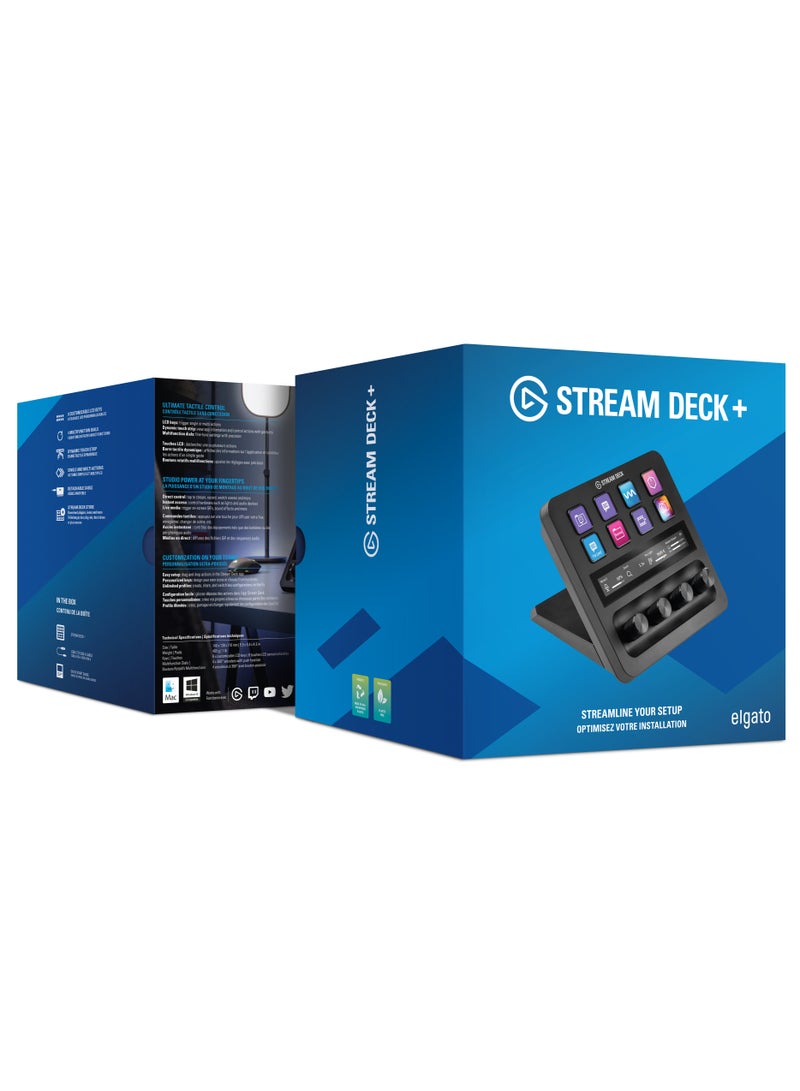 Elgato Stream Deck +, Audio Mixer, Production Console and Studio Controller for Content Creators, Streaming, Gaming, with customizable touch strip dials and LCD keys, works with Mac and PC - Image 2
