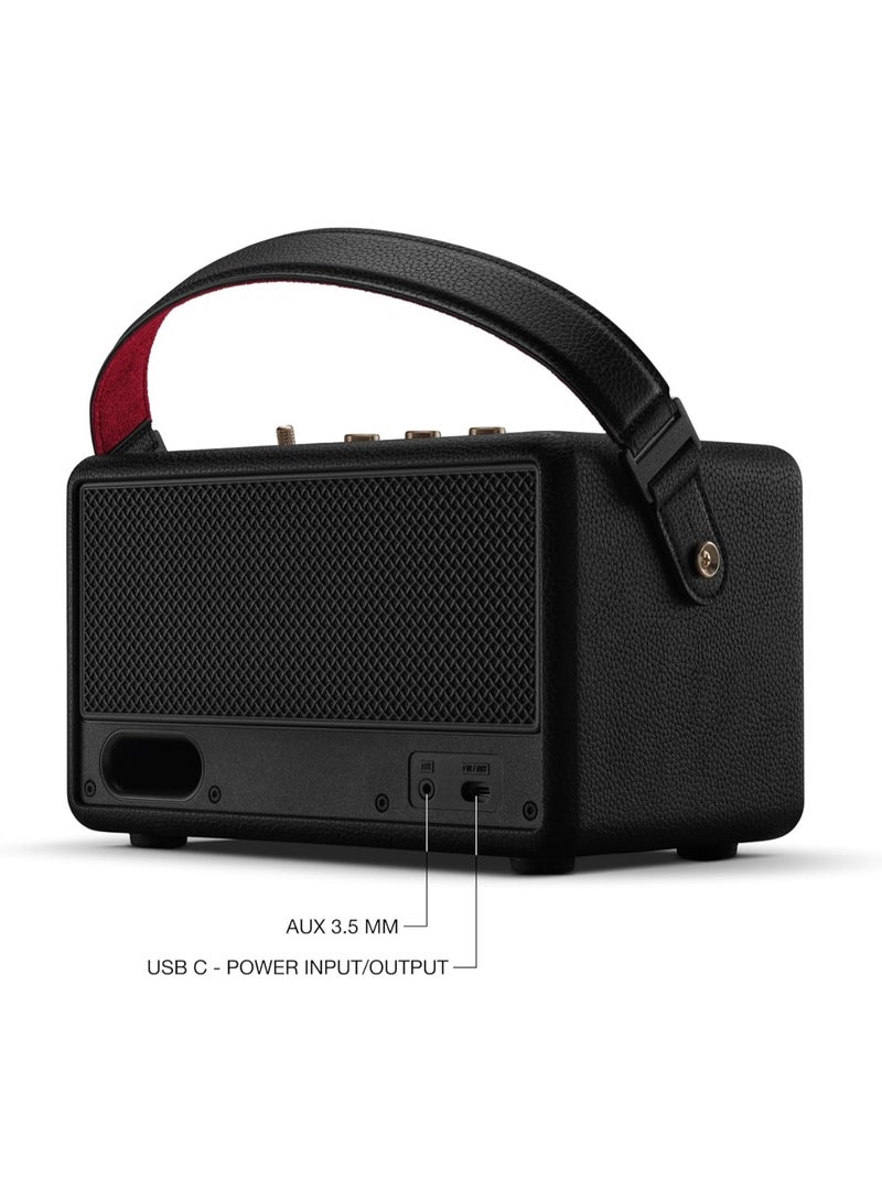 Marshall Kilburn III Portable Bluetooth Speaker, 50+ Hours Battery Life, 360° Sound, IP54 Water & Dust Resistance, Vintage Design, USB-C Charging - Black/Brass  - Image 4