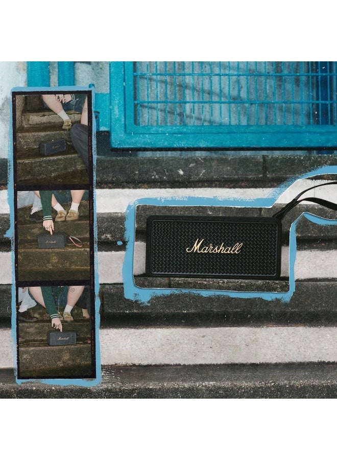 مارشال Middleton II Portable Bluetooth Speaker, 360° True Stereophonic Sound, IP67 Water & Dust Resistance, 30 Hours Battery Life, Built-In Microphone Black/Brass - Image 2