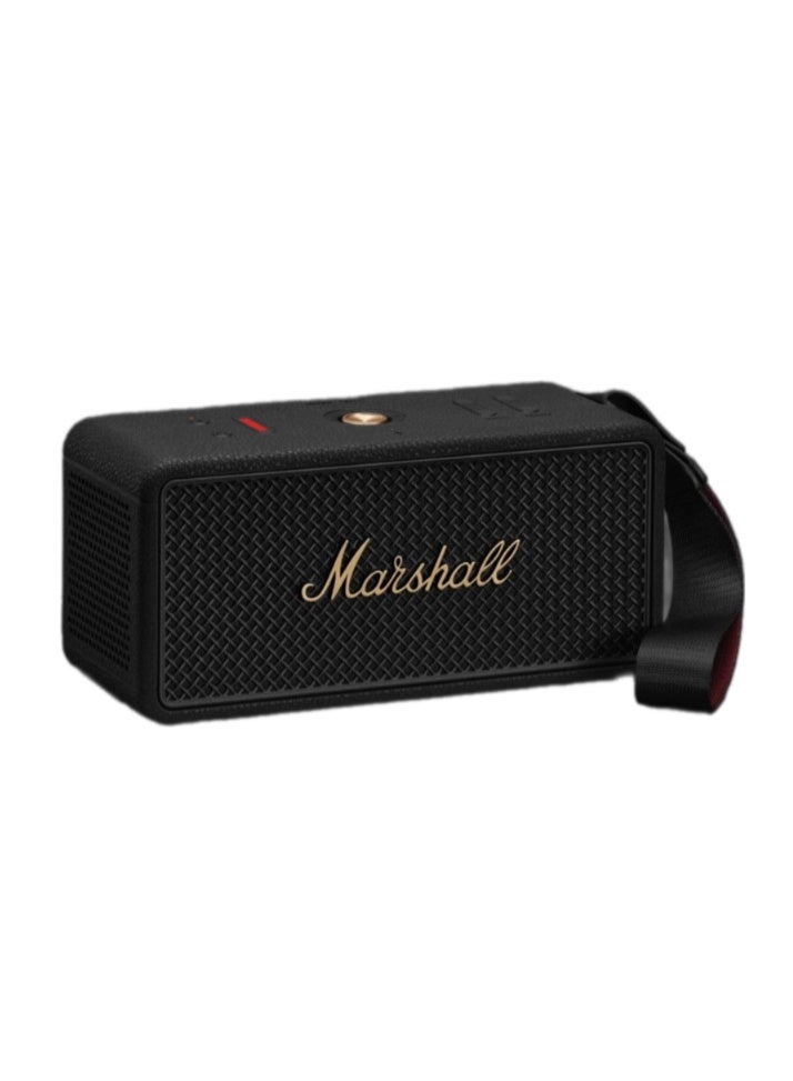 مارشال Middleton II Portable Bluetooth Speaker, 360° True Stereophonic Sound, IP67 Water & Dust Resistance, 30 Hours Battery Life, Built-In Microphone Black/Brass - Image 1