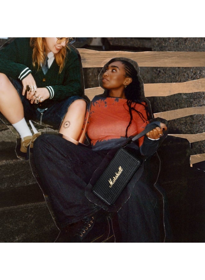 مارشال Middleton II Portable Bluetooth Speaker, 360° True Stereophonic Sound, IP67 Water & Dust Resistance, 30 Hours Battery Life, Built-In Microphone Black/Brass - Image 3