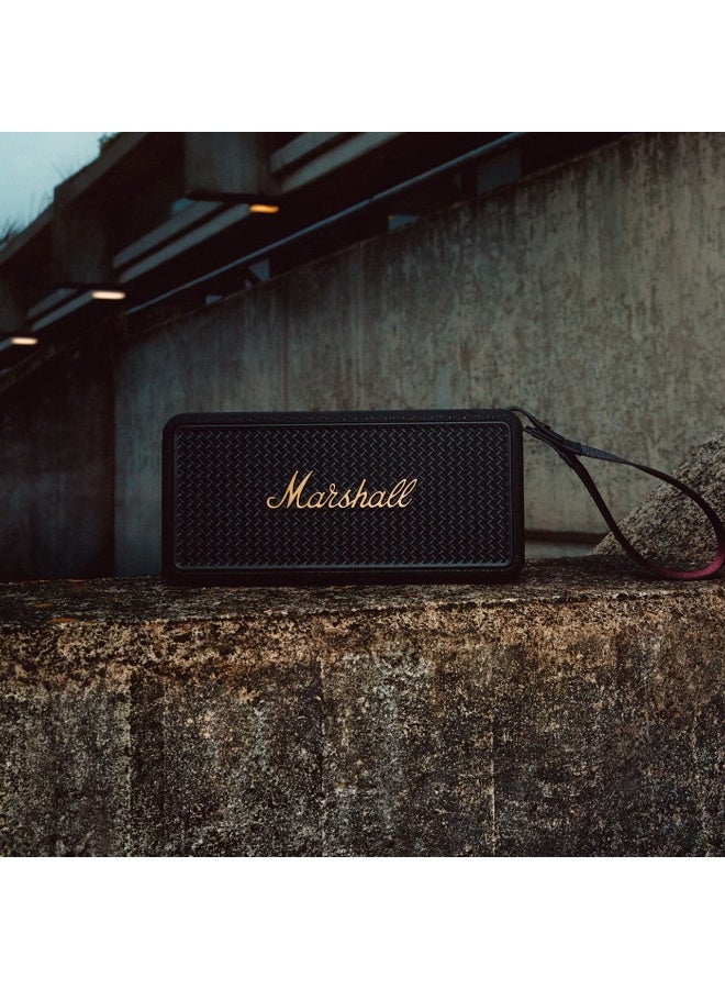 مارشال Middleton II Portable Bluetooth Speaker, 360° True Stereophonic Sound, IP67 Water & Dust Resistance, 30 Hours Battery Life, Built-In Microphone Black/Brass - Image 5