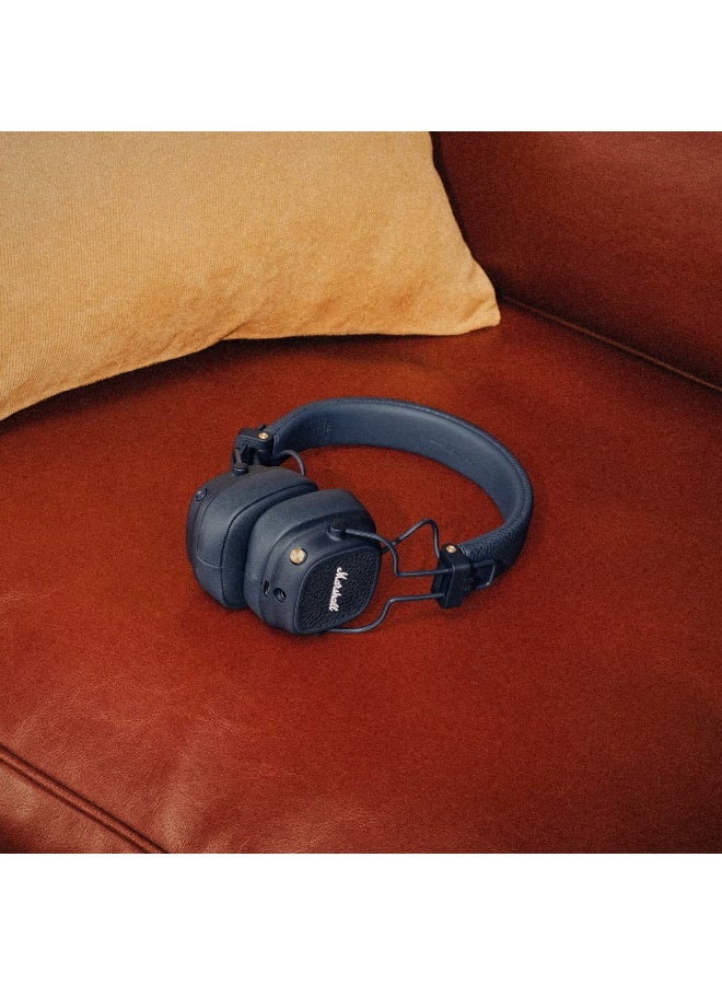 Marshall Major V Bluetooth Headphones - Foldable Wireless Headphones Bluetooth With 100+ Hours Of Playtime Blue  - Image 2