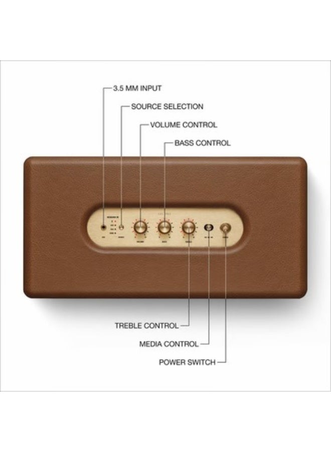 Marshall Woburn III 120W Premium Home Wireless Speaker With Bluetooth 5.2 And Multiple Inputs - Enjoy Signature Sound Brown  - Image 2