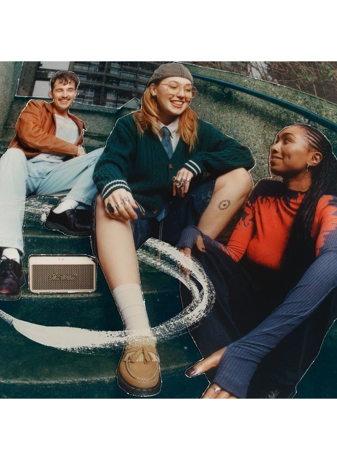 مارشال Middleton II Portable Bluetooth Speaker, 360° True Stereophonic Sound, IP67 Water & Dust Resistance, 30 Hours Battery Life, Built-In Microphone Cream - Image 2