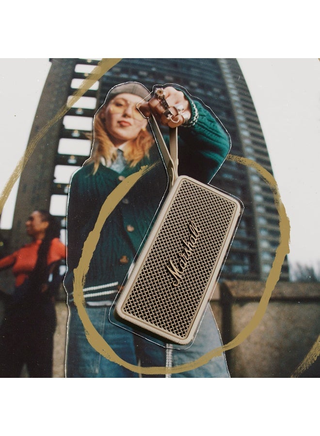 مارشال Middleton II Portable Bluetooth Speaker, 360° True Stereophonic Sound, IP67 Water & Dust Resistance, 30 Hours Battery Life, Built-In Microphone Cream - Image 3