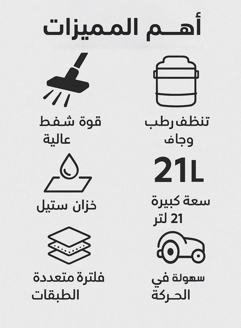 دانسات مكنسة كهربائية بأسطوانة واسعة - نظام ترشيح متعدد الطبقات - Image 3