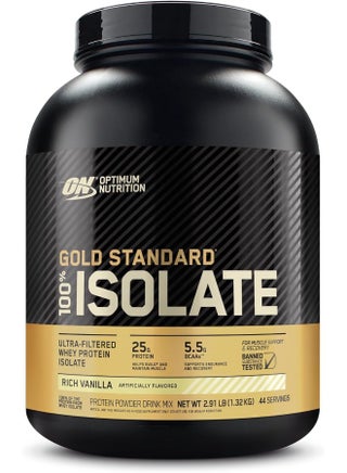 Gold Standard 100% Isolate, 25 Grams of Protein, Hydrolyzed and Ultra-Filtered Whey Protein Isolate - Rich Vanilla, 2.91 lbs, 44 Servings (1.32 KG) - pnsku/N70195643V/45/_/1760794899/28e210ff-cc61-444c-80c2-0f1fa0dcecf7