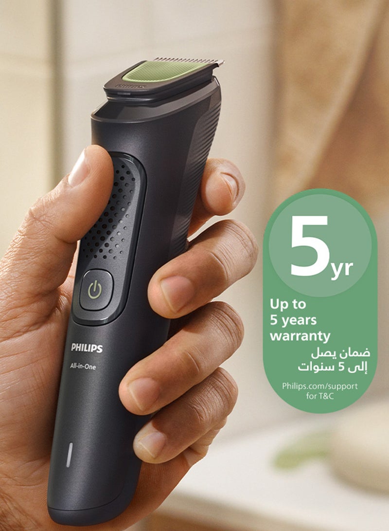 All-in-One Trimmer MG3920/15 | 7-in-1 Beard, hair & nose trimming | 60 min cordless | USB-A charging | Washable parts | Pouch included Black