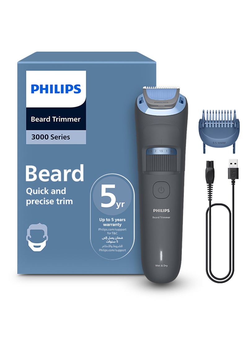 Philips Beard Trimmer BT3617/15 20 length settings 0.5–10 mm Comb lifts hairs for an even trim 100% washable 60 min cordless USB-A charging Black/ BT3617/15 - Image 1