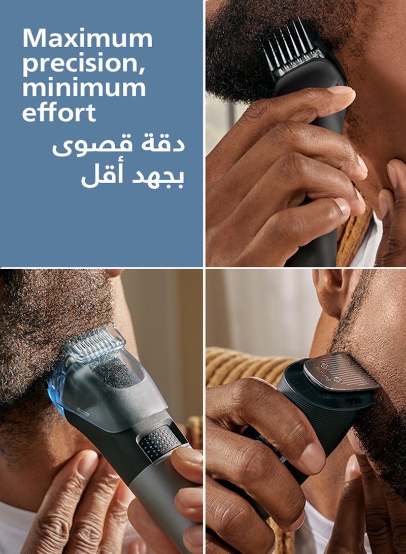 Philips Beard Trimmer BT5780/15 | 40 length settings 0.4–20 mm | Catches cut hairs to reduce mess | 100% washable | 100 min cordless + 5-min quick charge | Charging stand | USB-A charging black - Image 3