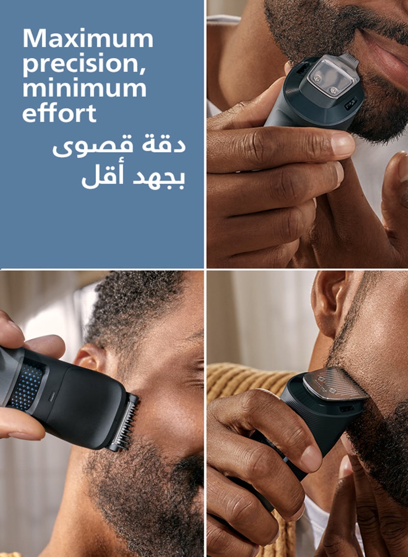 Philips Beard Trimmer BT7670/15 | 40 length settings 0.4–20 mm | Catches Cut Hairs to Reduce Mess | Wet & dry | 120 min cordless | USB-A charging | Charging stand + Pouch grey - Image 3