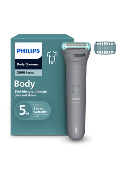 Philips Body Groomer BG3470/15 | Trim & shave body hair | 100% showerproof | Skin-friendly | 2 mm comb | Up to 60 min cordless | Easy to clean grey