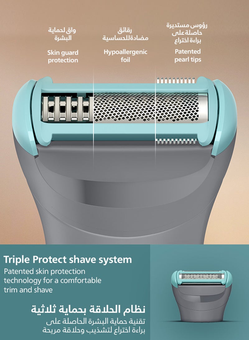 فيليبس ماكينة تشذيب وحلاقة للجسم BG3480/15 | رطب وجاف 100% | لطيفة على البشرة | أمشاط 2 و3 مم | حتى 80 دقيقة لاسلكيًا | مؤشر بطارية | شحن USB - Image 4