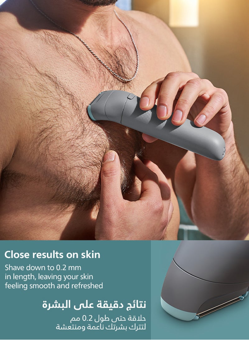 فيليبس ماكينة تشذيب وحلاقة للجسم BG3480/15 | رطب وجاف 100% | لطيفة على البشرة | أمشاط 2 و3 مم | حتى 80 دقيقة لاسلكيًا | مؤشر بطارية | شحن USB - Image 5