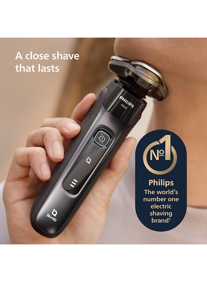Philips i9000 Wet & Dry Electric Shaver X9002/05 | Close, comfortable shave | Flexible heads follow your face | Built-in trimmer | 50 min cordless | Travel pouch black - Image 3