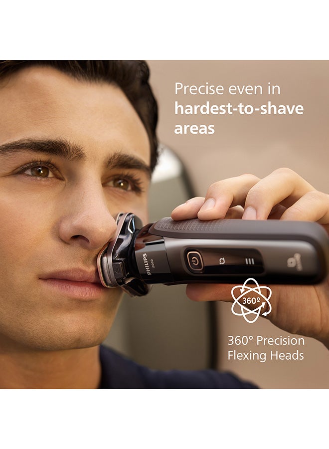 Philips i9000 Wet & Dry Electric Shaver X9002/05 | Close, comfortable shave | Flexible heads follow your face | Built-in trimmer | 50 min cordless | Travel pouch black - Image 5